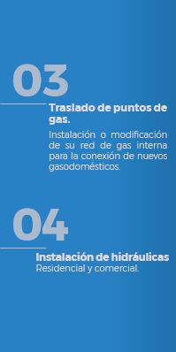 Instalación de redes de gas natural o domiciliario